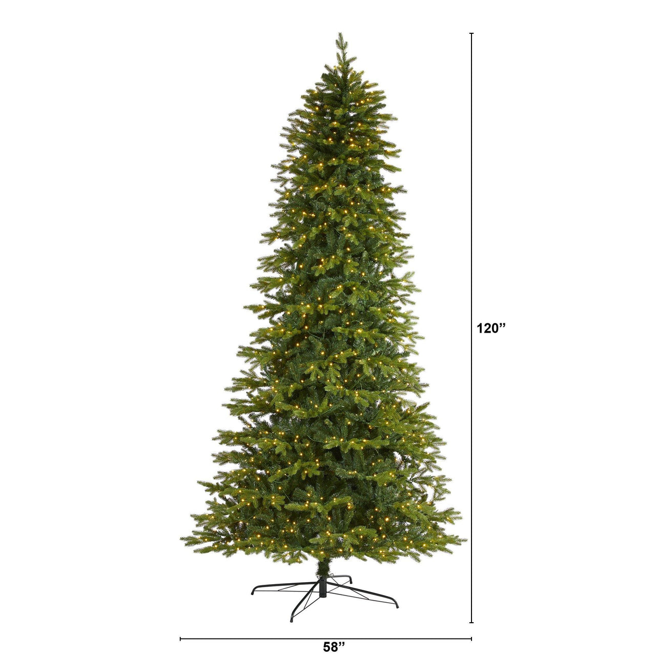 10’ Belgium Fir “Natural Look” Artificial Christmas Tree with 1050 Clear LED Lights - The Fox Decor
