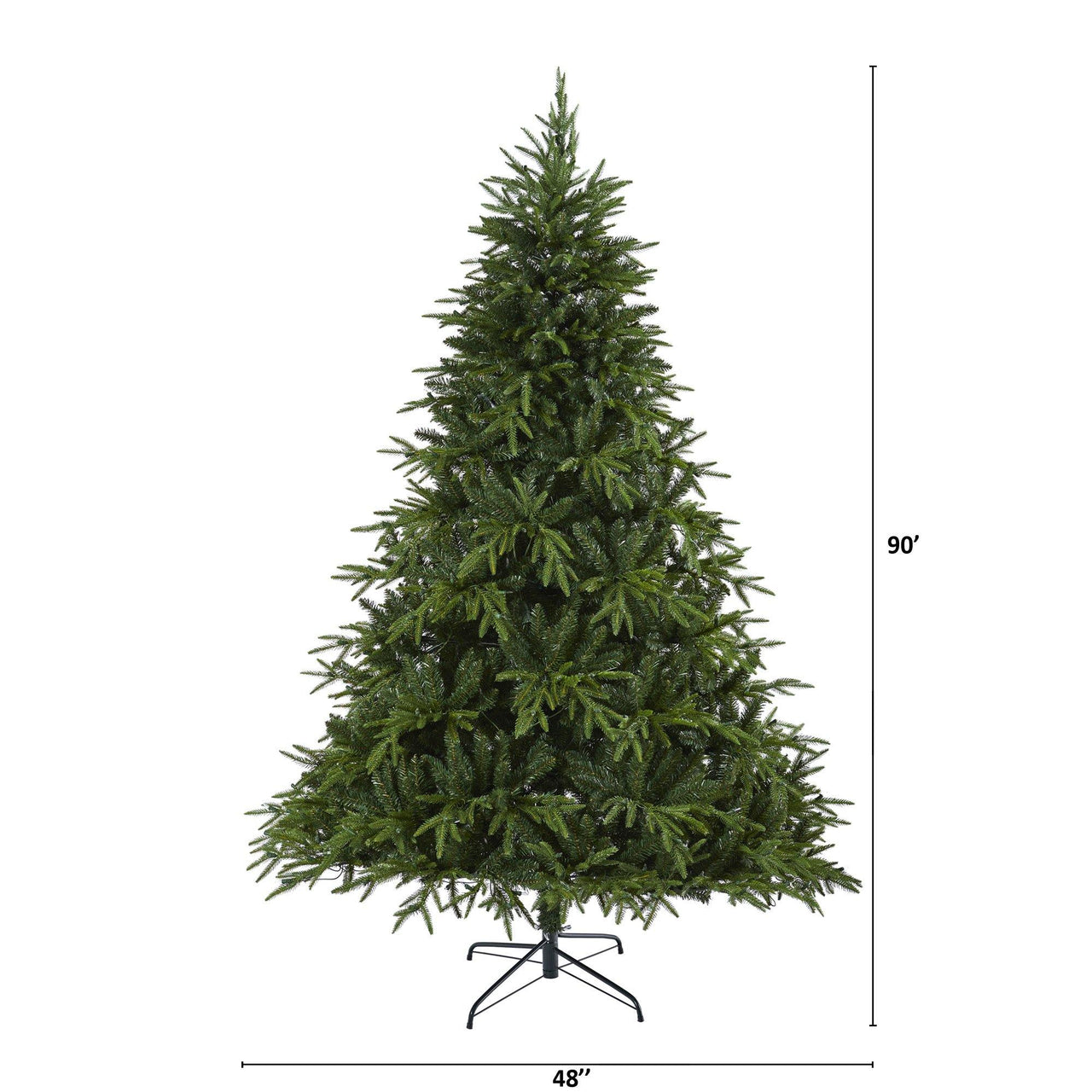 7.5’ Colorado Mountain Fir “Natural Look” Artificial Christmas Tree with 600 Clear LED Lights and 3048 Bendable Branches - The Fox Decor