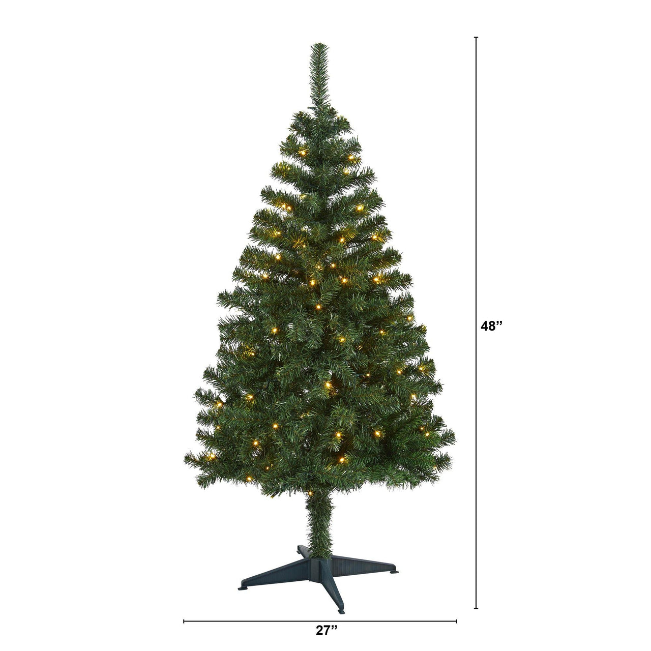 4' Northern Tip Pine Artificial Christmas Tree with 100 Clear LED Lights - The Fox Decor
