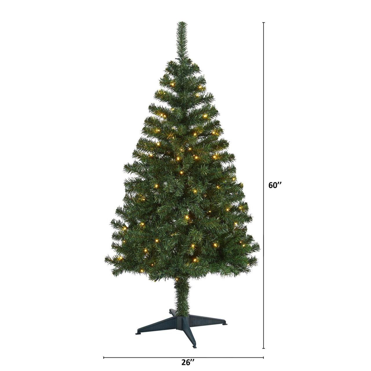 5' Northern Tip Pine Artificial Christmas Tree with 150 Clear LED Lights - The Fox Decor