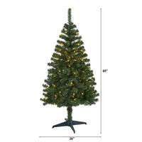 Thumbnail for 5' Northern Tip Pine Artificial Christmas Tree with 150 Clear LED Lights - The Fox Decor