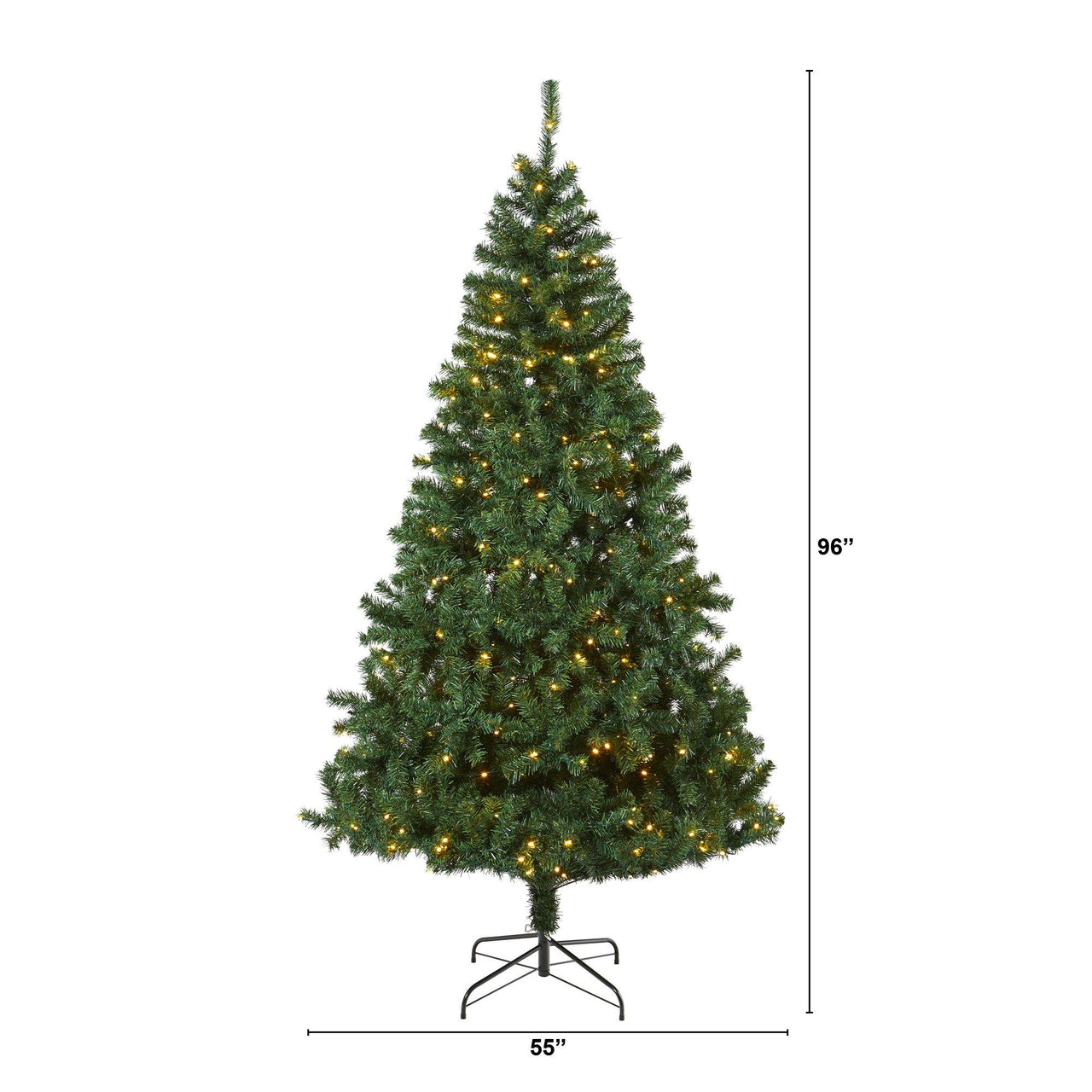8' Northern Tip Artificial Christmas Tree with 450 Clear LED Lights - The Fox Decor