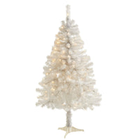 Thumbnail for 4' White Artificial Christmas Tree with 100 Clear LED Lights 