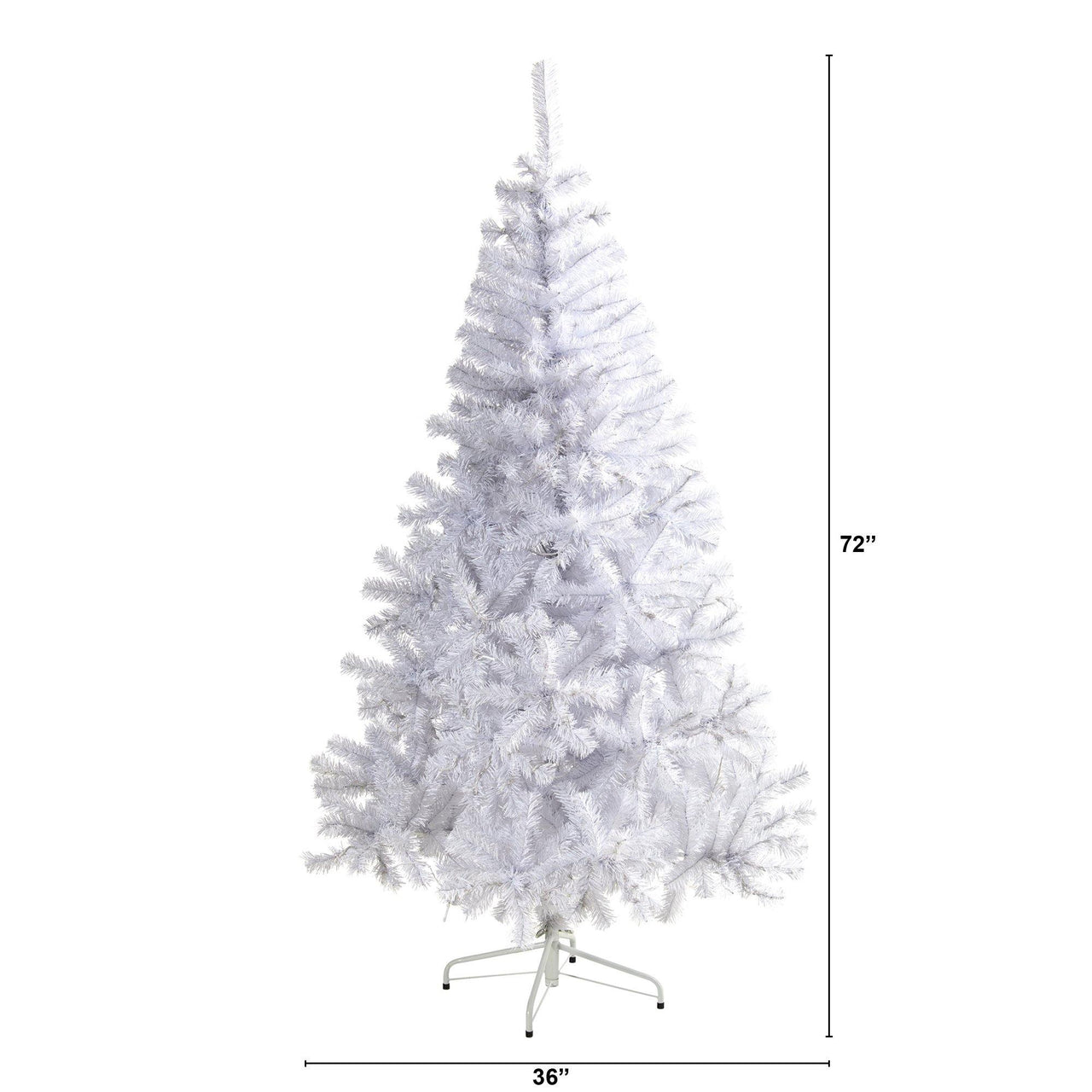 6’ White Artificial Christmas Tree with 680 Bendable Branches and 250 Clear LED Lights - The Fox Decor