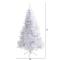 Thumbnail for 6’ White Artificial Christmas Tree with 680 Bendable Branches and 250 Clear LED Lights - The Fox Decor
