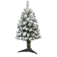 Thumbnail for 3' Flocked West Virginia Fir Artificial Christmas Tree