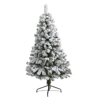Thumbnail for 5' Flocked West Virginia Fir Artificial Christmas Tree