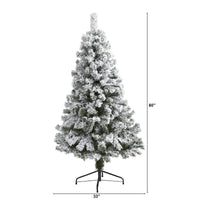 Thumbnail for 5' Flocked West Virginia Fir Artificial Christmas Tree - The Fox Decor