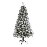 Thumbnail for 6' Flocked West Virginia Fir Artificial Christmas Tree