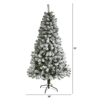 Thumbnail for 6' Flocked West Virginia Fir Artificial Christmas Tree - The Fox Decor