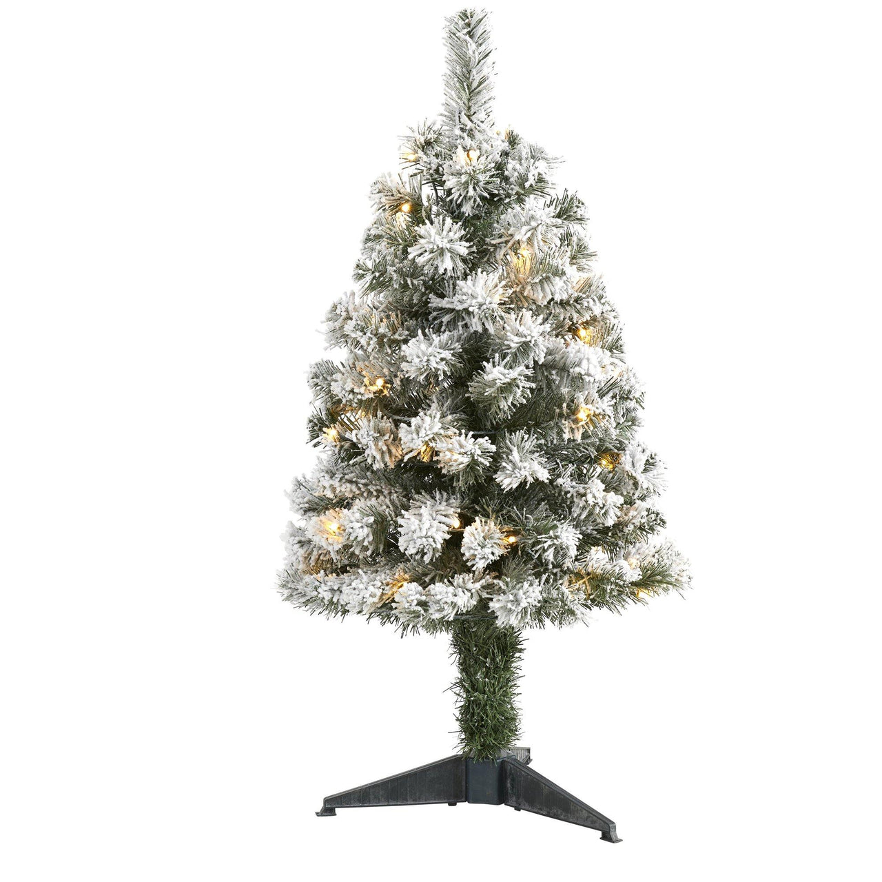 3' Flocked West Virginia Fir Artificial Christmas Tree with 50 Clear LED Lights