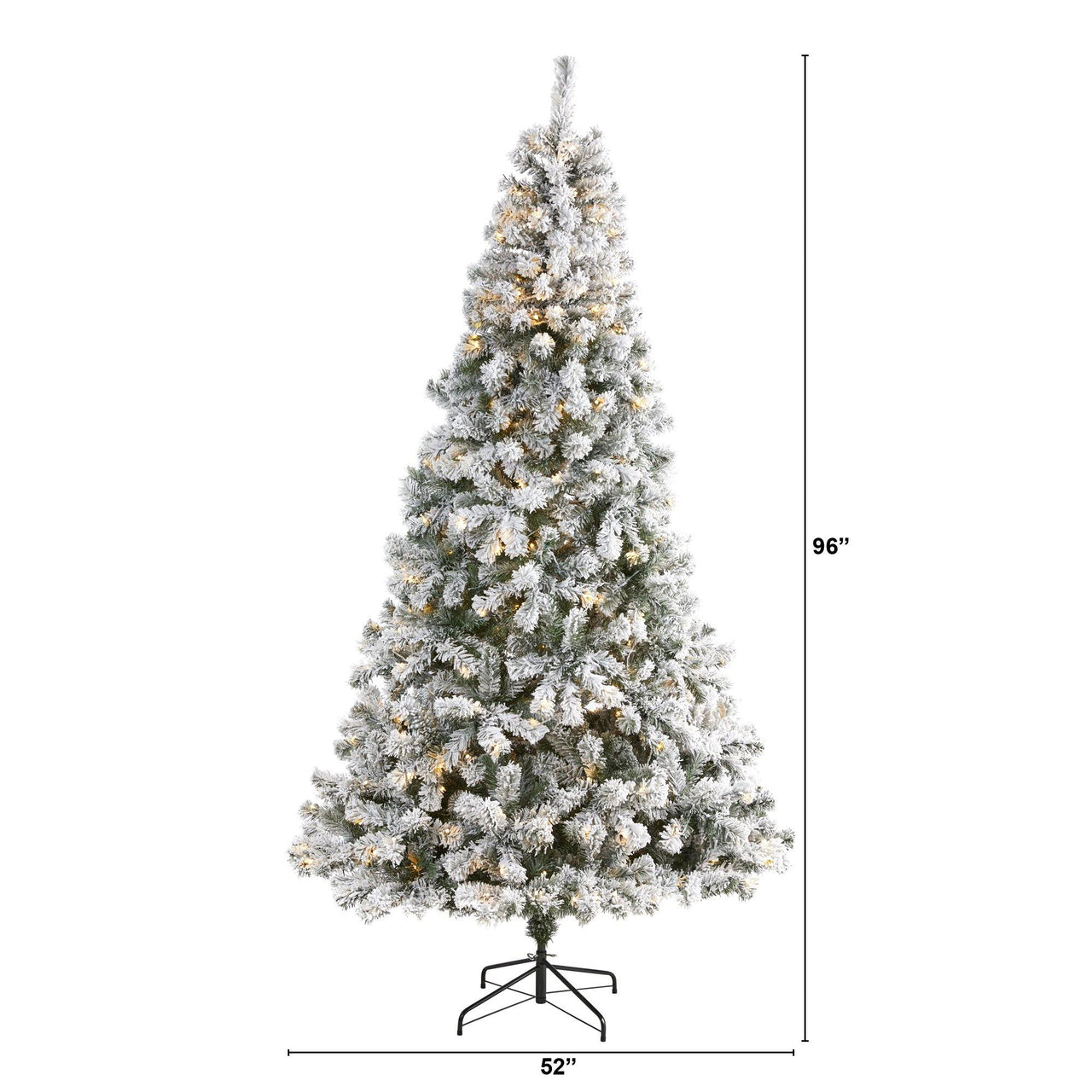 8' Flocked West Virginia Fir Artificial Christmas Tree with 500 Clear LED Lights - The Fox Decor