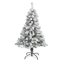 Thumbnail for 4' Flocked Rock Springs Spruce Artificial Christmas Tree