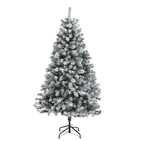 Thumbnail for 6' Flocked Rock Springs Spruce Artificial Christmas Tree
