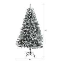 Thumbnail for 6' Flocked Rock Springs Spruce Artificial Christmas Tree - The Fox Decor