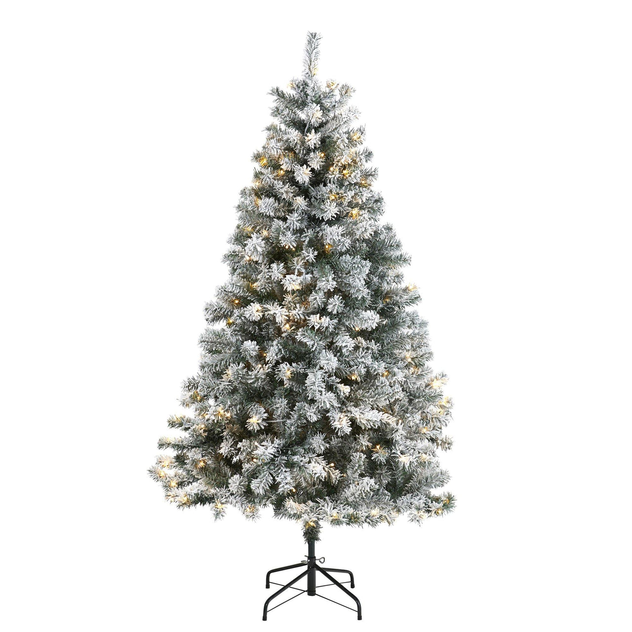6' Flocked Rock Springs Spruce Artificial Christmas Tree with 250 Clear LED Lights