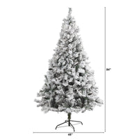 Thumbnail for 7' Flocked White River Mountain Pine Artificial Christmas Tree with Pinecones - The Fox Decor