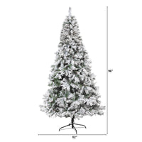 Thumbnail for 8' Flocked White River Mountain Pine Artificial Christmas Tree with Pinecones - The Fox Decor