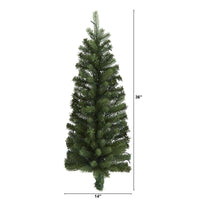 Thumbnail for 3' Flat Back Wall Hanging Artificial Christmas Tree with 35 Clear LED Lights - The Fox Decor
