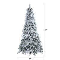 Thumbnail for 8' Flocked Vermont Mixed Pine Artificial Christmas Tree with 600 LED Lights - The Fox Decor