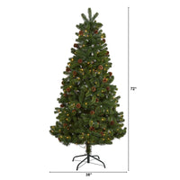 Thumbnail for 6' Rocky Mountain Spruce Artificial Christmas Tree with Pinecones and 250 Clear LED Lights - The Fox Decor
