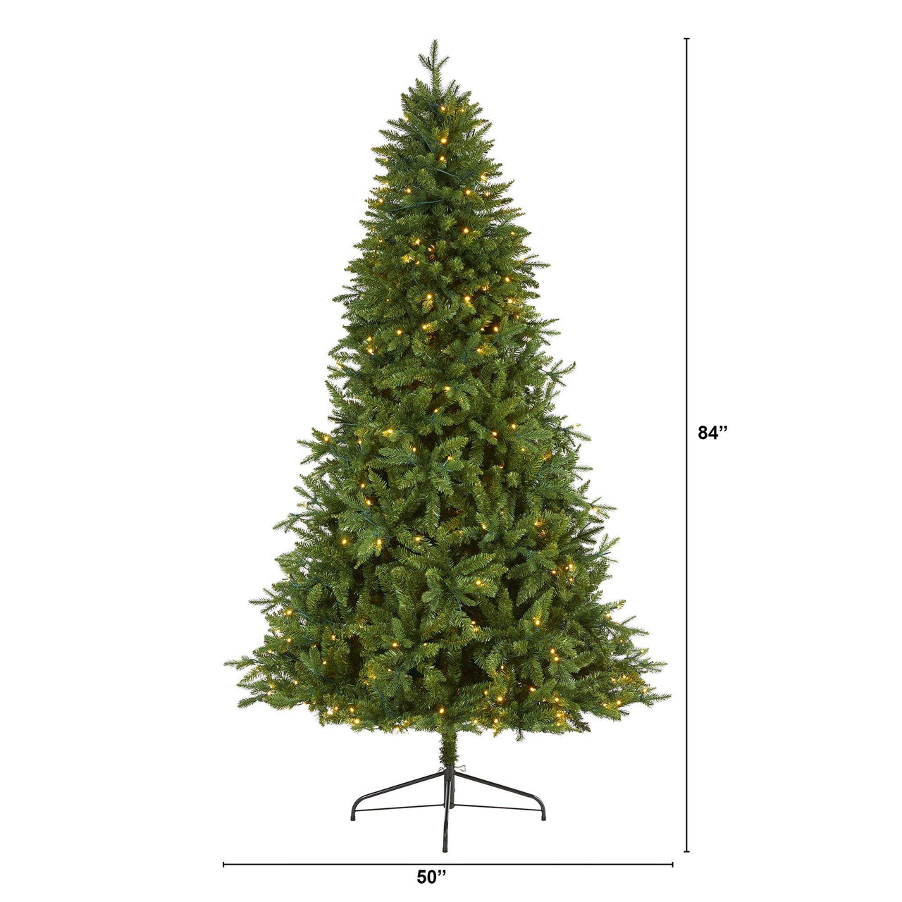 7' New Hampshire Fir Artificial Christmas Tree with 450 Clear LED Lights - The Fox Decor
