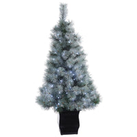 Thumbnail for 4' Snowy Mountain Pine Artificial Christmas Tree with 150 LED Lights and Decorative Planter