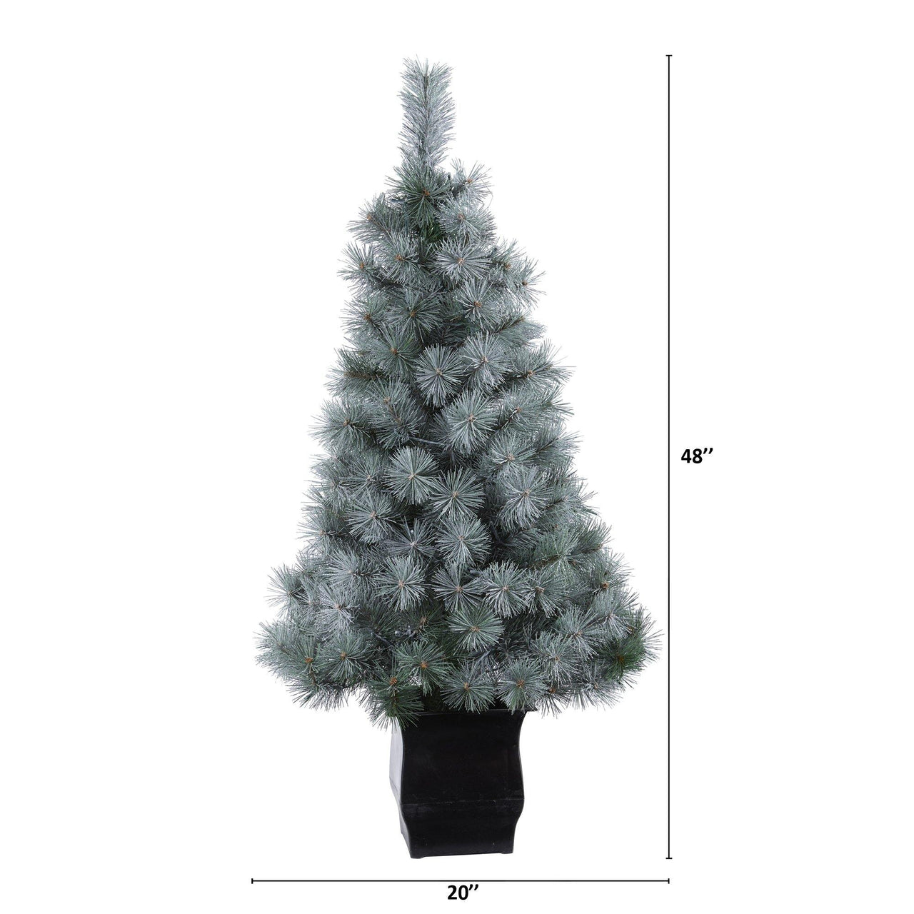 4' Snowy Mountain Pine Artificial Christmas Tree with 150 LED Lights and Decorative Planter - The Fox Decor