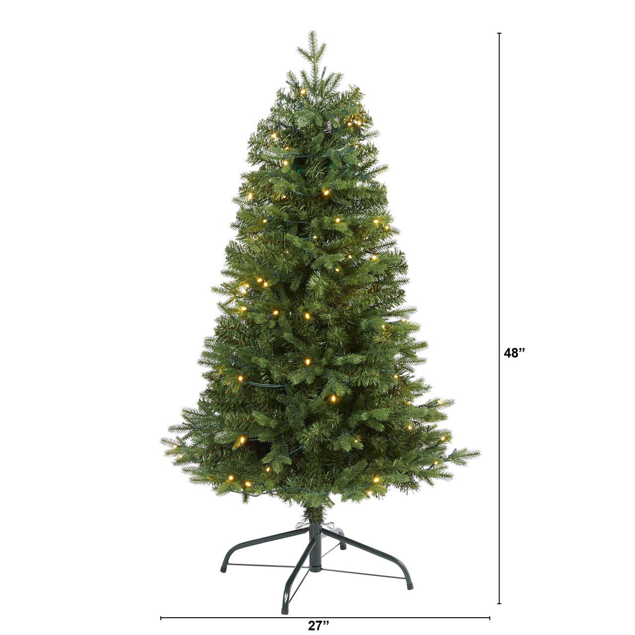 4' Vermont Fir Artificial Christmas Tree with 100 Clear LED Lights - The Fox Decor