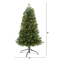 Thumbnail for 4' Vermont Fir Artificial Christmas Tree with 100 Clear LED Lights - The Fox Decor
