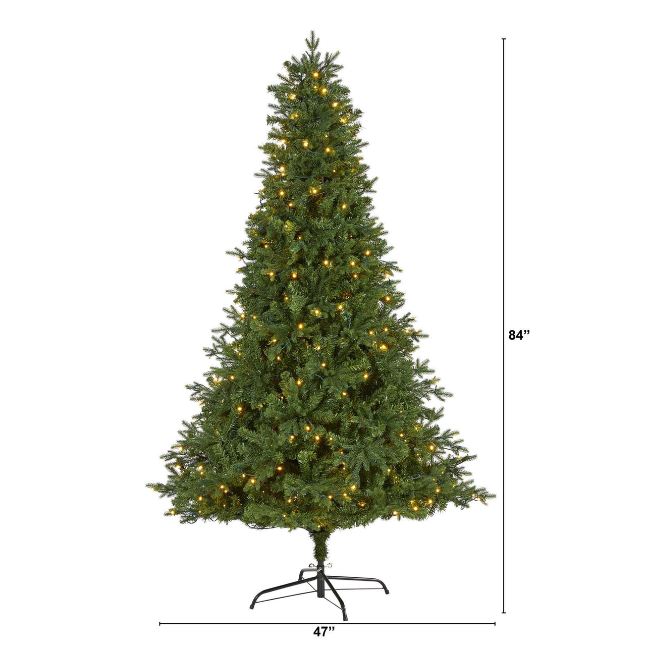 7' Vermont Fir Artificial Christmas Tree with 350 Clear LED Lights - The Fox Decor