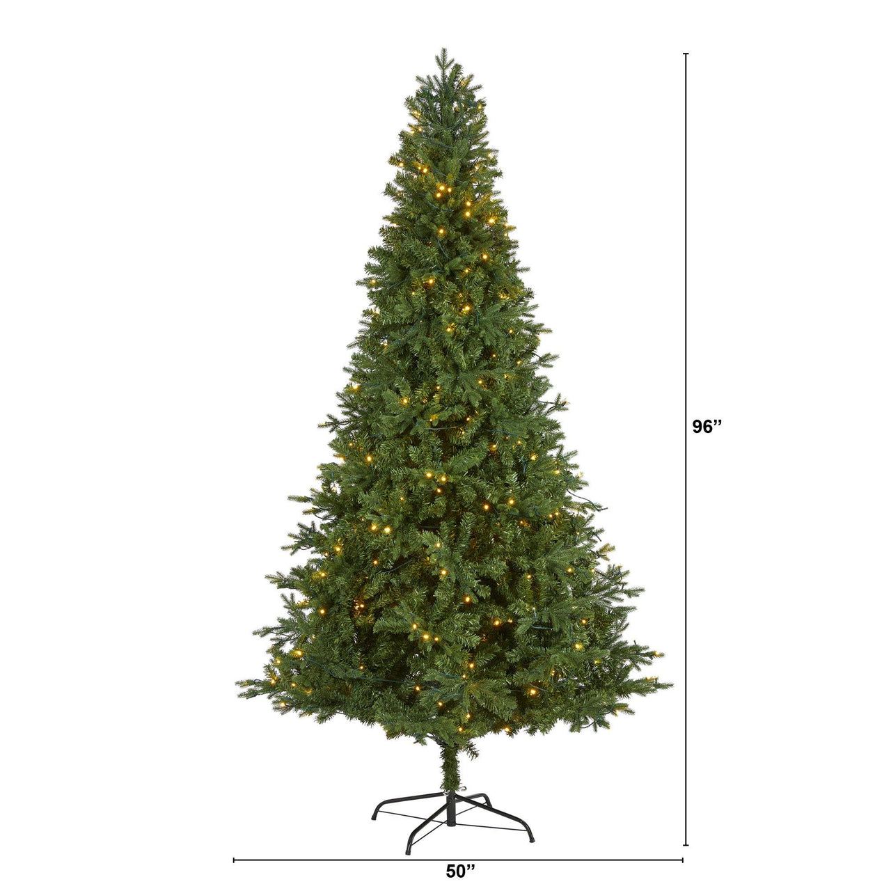 8' Vermont Fir Artificial Christmas Tree with 450 Clear LED Lights - The Fox Decor