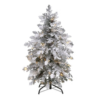 Thumbnail for 4' Flocked Montana Down Swept Spruce Artificial Christmas Tree with 70 Clear LED Lights