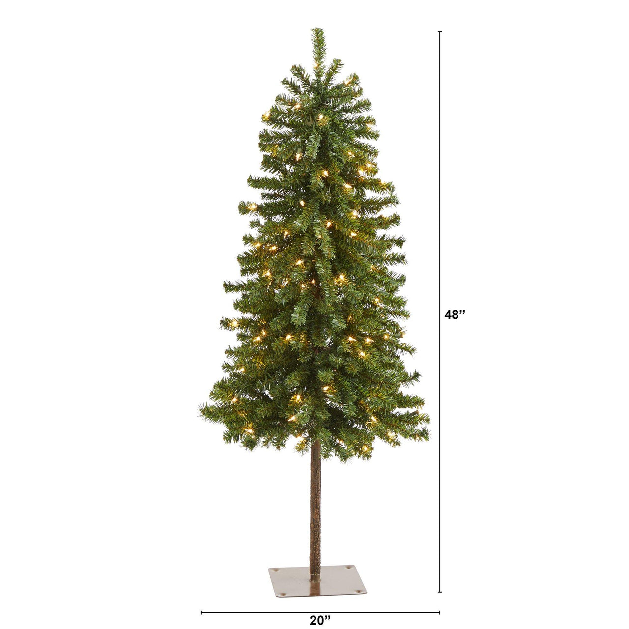 4' Alpine Artificial Christmas Tree with 100 Lights and 260 Bendable Branches - The Fox Decor