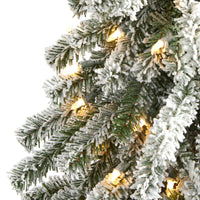 Thumbnail for 5’ Flocked Alpine Christmas Artificial Tree With 150 Lights And 405 Bendable Branches