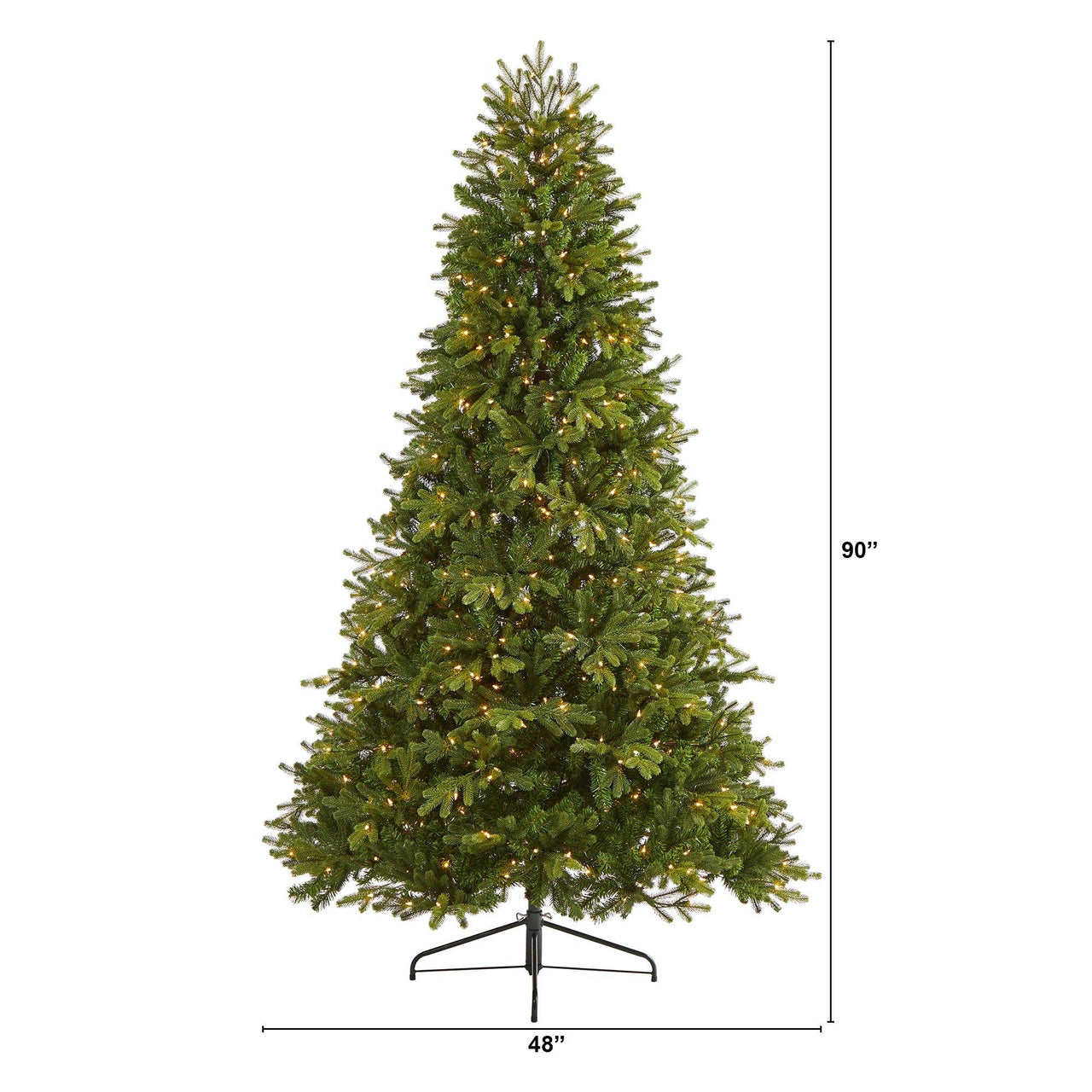 7.5’ Washington Fir Artificial Christmas Tree with 600 Clear Lights and 1610 Bendable Branches - The Fox Decor