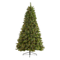 Thumbnail for 7.5’ Golden Tip Washington Pine Artificial Christmas Tree with 600 Clear Lights, Pine Cones and 1568 Bendable Branches