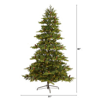 Thumbnail for 7.5’ Yukon Mountain Fir Artificial Christmas Tree with 600 Clear Lights, Pine Cones and 1740 Bendable Branches - The Fox Decor