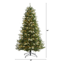 Thumbnail for 7’ Snowed Grand Teton Artificial Christmas Tree with 500 Clear Lights and 1050 Bendable Branches - The Fox Decor