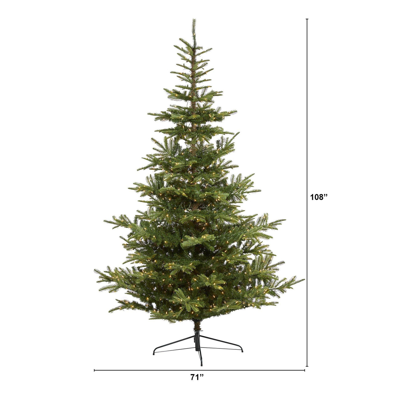 9’ Layered Washington Spruce Artificial Christmas Tree with 750 Clear LED Lights and 2055 Bendable Branches - The Fox Decor