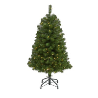 Thumbnail for 4’ Virginia Fir Artificial Christmas Tree with 100 Clear Lights and 223 Bendable Branches