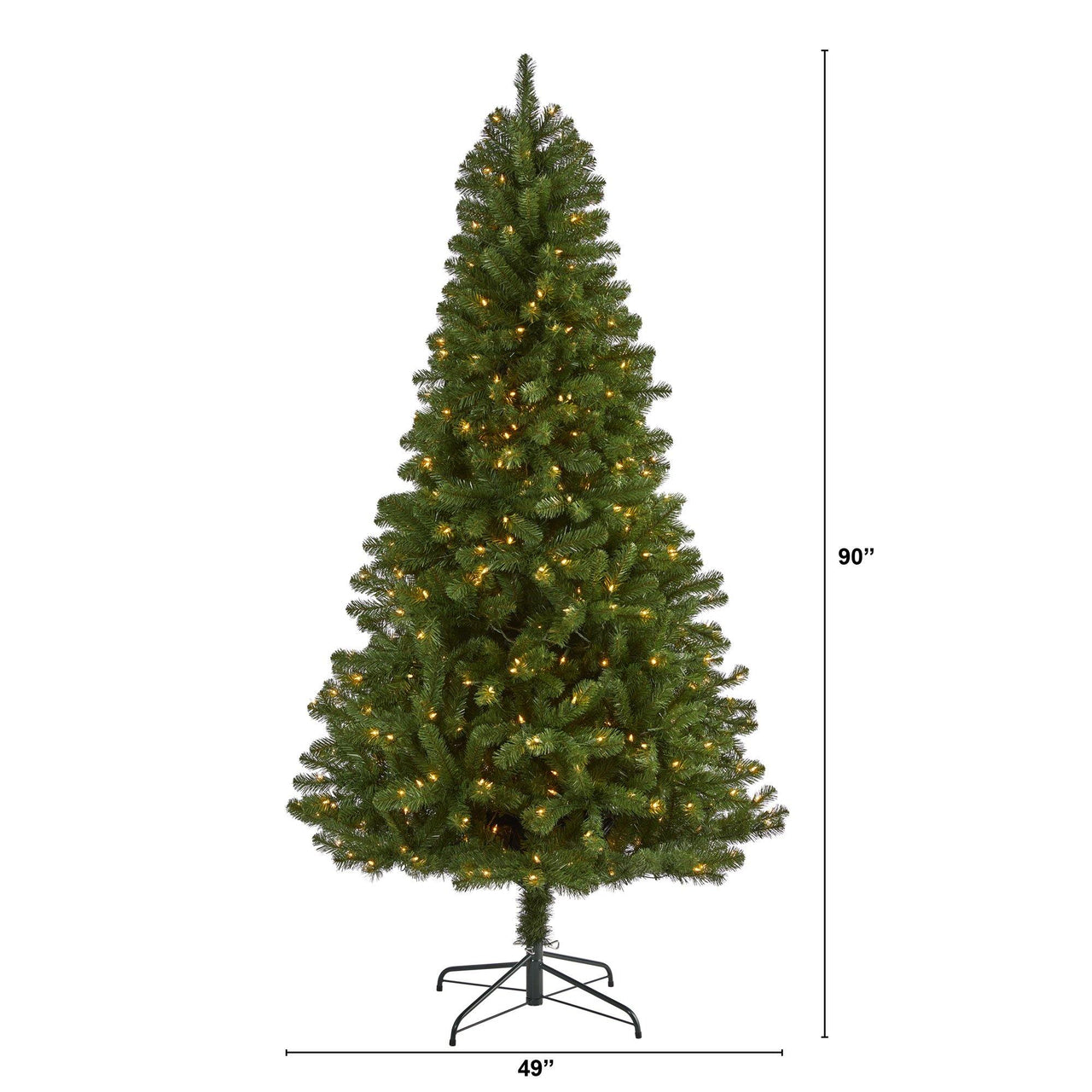 7.5’ Virginia Fir Artificial Christmas Tree with 450 Clear Lights and 979 Bendable Branches - The Fox Decor