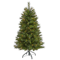Thumbnail for 4’ West Virginia Mountain Pine Artificial Christmas Tree with 100 Clear Lights and 322 Bendable Branches