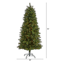 Thumbnail for 6’ Slim West Virginia Mountain Pine Artificial Christmas Tree with 300 Clear Lights and 629 Bendable Branches - The Fox Decor
