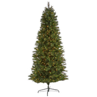 Thumbnail for 7.5’ Slim West Virginia Mountain Pine Artificial Christmas Tree with 450 Clear Lights and 967 Bendable Branches