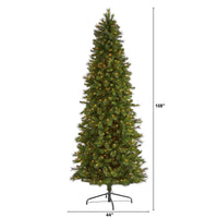 Thumbnail for 9’ Slim West Virginia Mountain Pine Artificial Christmas Tree with 600 Clear Lights and 1359 Bendable Branches - The Fox Decor
