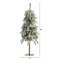 Thumbnail for 3.5’ Flocked Washington Alpine Christmas Tree with 50 White Warm LED lights and 168 Bendable Branches - The Fox Decor