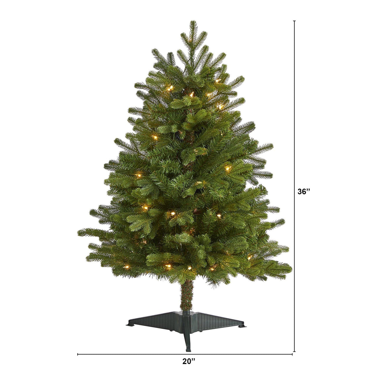3’ Washington Fir Artificial Christmas Tree with 50 Clear Lights - The Fox Decor