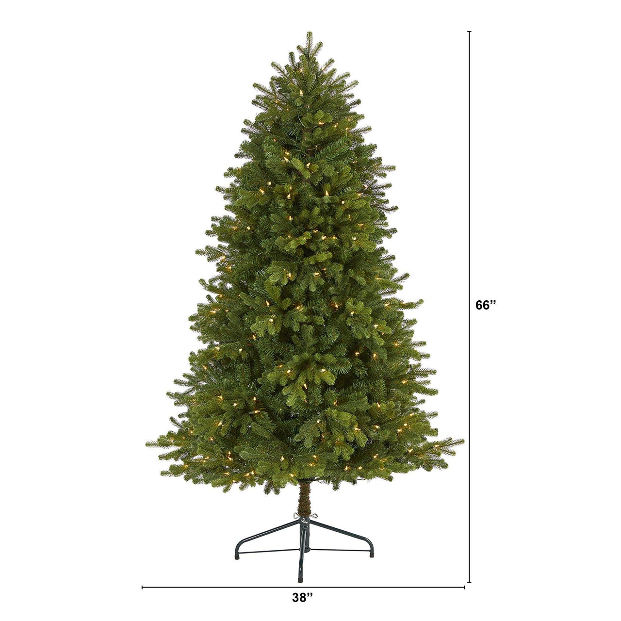 5.5’ Washington Fir Artificial Christmas Tree with 300 Clear Lights and 672 Bendable Branches - The Fox Decor