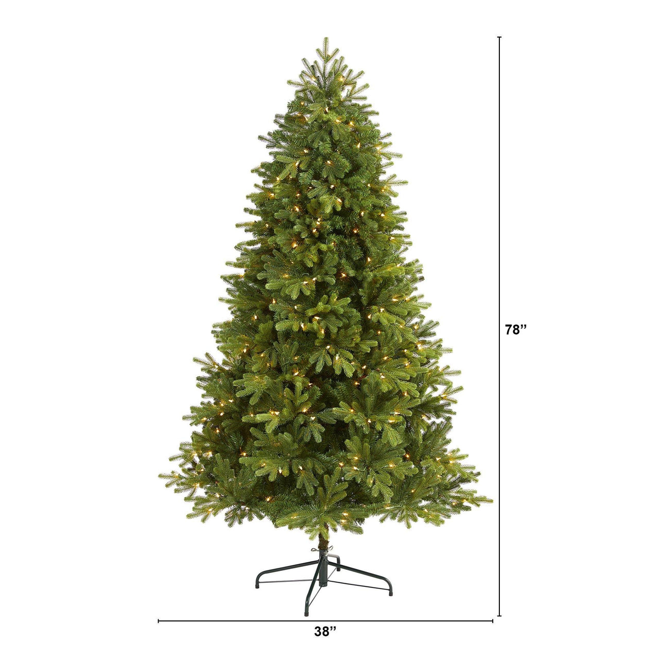 6.5’ Washington Fir Artificial Christmas Tree with 400 Clear Lights and 1110 Bendable Branches - The Fox Decor